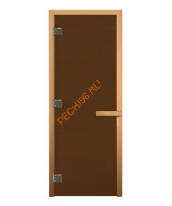 Дверь стеклянная «бронза матовая» коробка 1800х800 мм, осина Дверь стеклянная «бронза матовая» коробка 1800х800 мм, осина