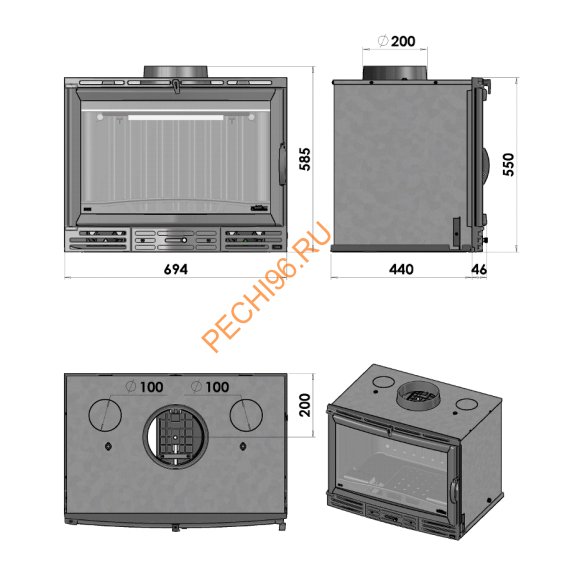 Каминная топка CHAZELLES V70V Каминная топка CHAZELLES V70V
