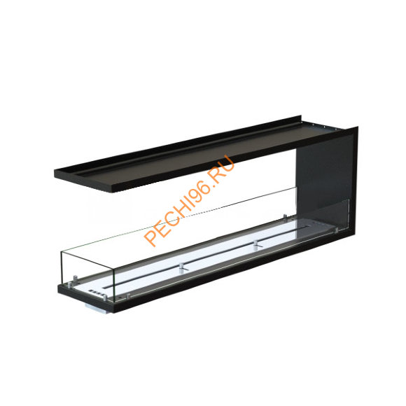 Торцевой биокамин 1300х500х300 мм, стекло