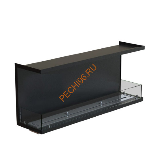 Биокамин фронтальный 1400х500х300 мм, стекло тонированное