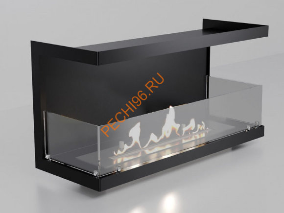Биокамин фронтальный 1400х500х300 мм, стекло тонированное