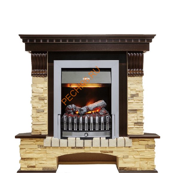 Электрокамин Dimplex Pierre Luxe угловой с очагом Danville Chrome FB2 темный дуб/ сланец