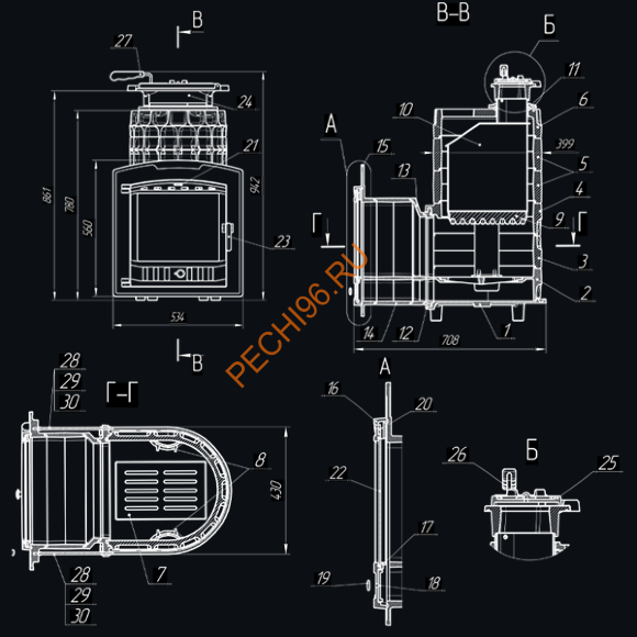 Печь банная Гефест AVANGARD ЗКН 25 (П2) в Нижнем Новгороде