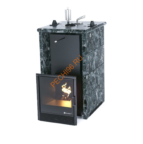 Печь банная ИзиСтим Сочи в трёхстороннем кожухе из пироксенита Печь банная ИзиСтим Сочи в трёхстороннем кожухе из пироксенита