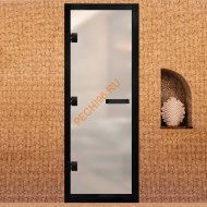 Дверь в хамам стеклянная Арта Престиж ГР Белая MATELUX, коробка черная алюминий с порогом Дверь в хамам стеклянная Арта Престиж ГР Белая MATELUX, коробка черная алюминий с порогом