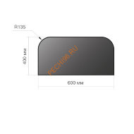 Лист предтопочный Везувий, 2мм, черный 400х600х2, R135