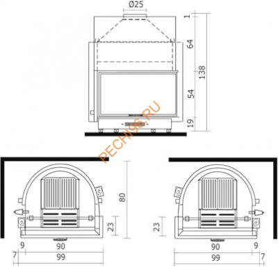 Каминная топка EdilKamin ACQUATONDO PLUS/29 KW27