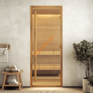 Дверь стеклянная DoorWood Хамам АРТ Wood 12 прозрачная