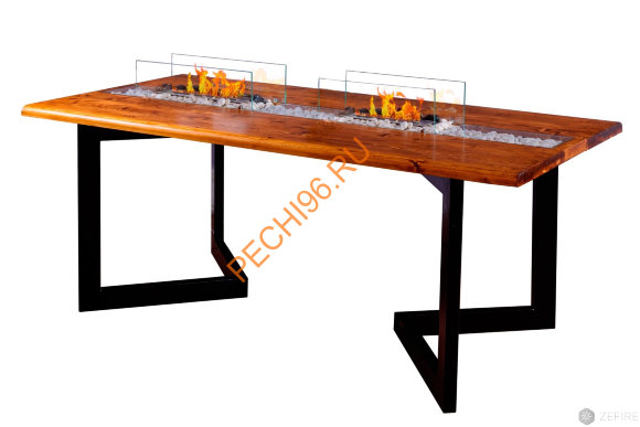 Биокамин ZeFire обеденный стол DOUBLE Биокамин ZeFire обеденный стол DOUBLE