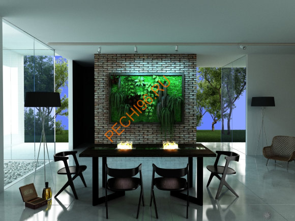 Биокамин ZeFire обеденный стол DOUBLE Биокамин ZeFire обеденный стол DOUBLE