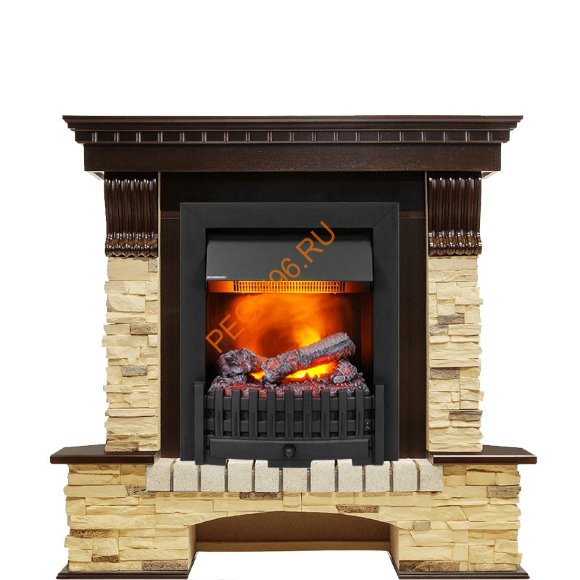 Электрокамин Dimplex Pierre Luxe угловой с очагом Danville Black FB2 темный дуб/ сланец