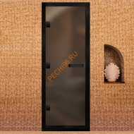 Дверь в хамам стеклянная Арта Престиж ГР Бронза MATELUX, коробка черная алюминий с порогом Дверь в хамам стеклянная Арта Престиж ГР Бронза MATELUX, коробка черная алюминий с порогом