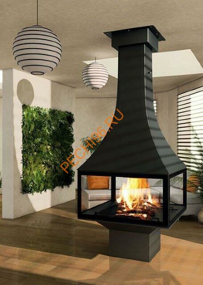 Камин Bordelet JULIETTA 985 Black Line, центральный на ножке