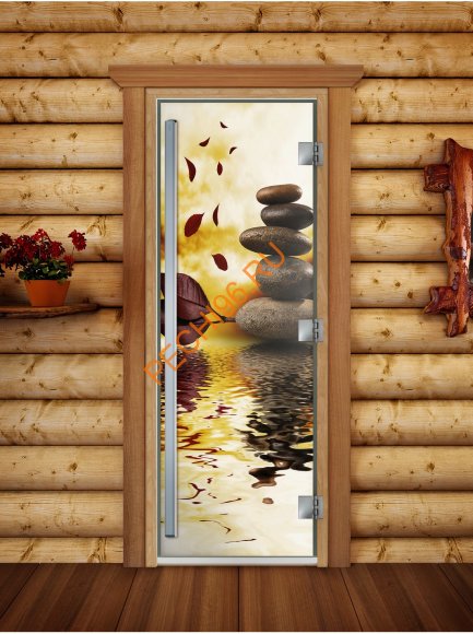 Дверь стеклянная DoorWood «Престиж», 700х1900мм, с фотопечатью «Отражение» Дверь стеклянная DoorWood «Престиж», 700х1900мм, с фотопечатью «Отражение»