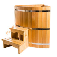 Купель НКЗ угловая из кедра d 110х110 см