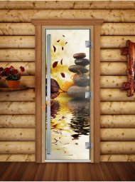 Дверь стеклянная DoorWood «Престиж», 800х2000мм, с фотопечатью «Отражение»