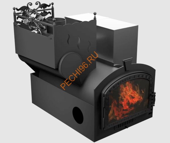 Печь банная Термосфера Горыныч 3, большая дверь со стеклом, система СВО