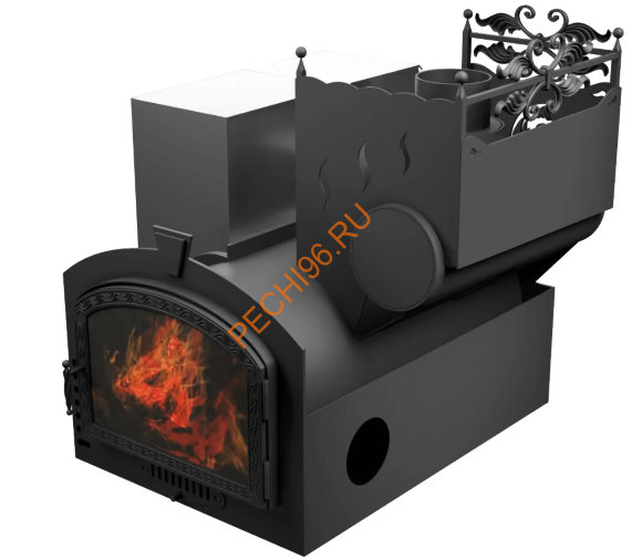 Печь банная Термосфера Горыныч 3, большая дверь со стеклом, система СВО