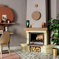 Облицовка для камина TANGO SR с деревянной балкой, угловая