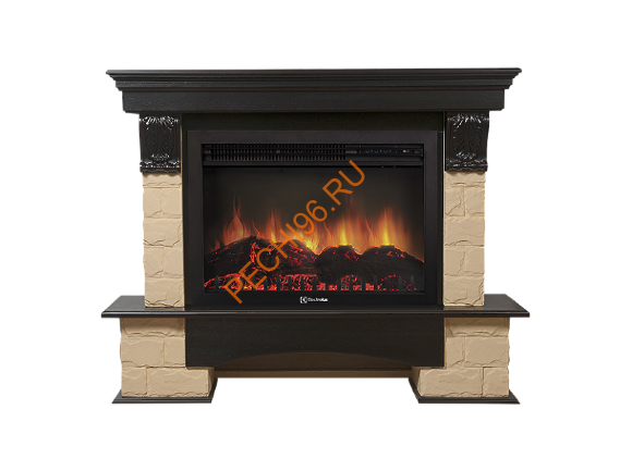 Электрокамин Electrolux Sphere Plus EFP/P-3320RLS с порталом Firelight Forte 30S, камень бежевый, венге