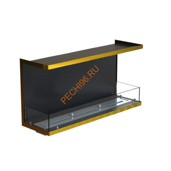 Биокамин фронтальный 1000х500х300 мм, стекло, рамка латунь Биокамин фронтальный 1000х500х300 мм, стекло, рамка латунь