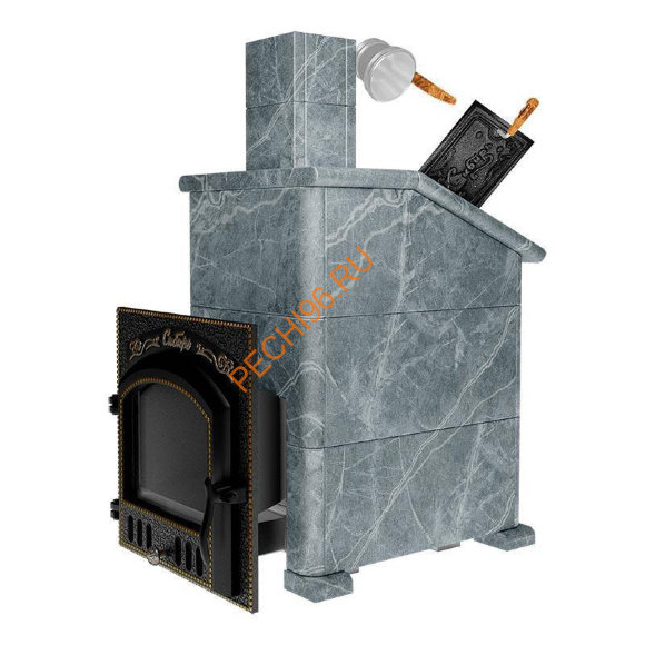 Печь банная Сибирь-премиум 25 (700х700), ТК 300мм, ЗК, в облицовке Президент талькомагнезит Печь банная Сибирь-премиум 25 (700х700), ТК 300мм, ЗК, в облицовке Президент талькомагнезит