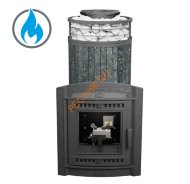 Печь банная Атмосфера XL Пироксенит ламель+сетка, с горелкой Печь банная Атмосфера XL Пироксенит ламель+сетка, с горелкой