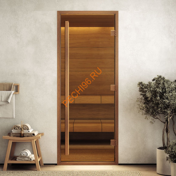 Дверь стеклянная DoorWood Хамам АРТ Wood 6 бронза