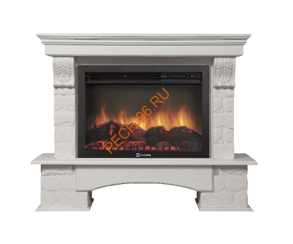 Электрокамин Electrolux Sphere Plus EFP/P-3320RLS с порталом Firelight Forte 30U угловой, камень белый