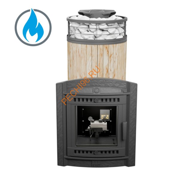 Печь банная Атмосфера XL Окаменевшее дерево ламель+сетка, с горелкой Печь банная Атмосфера XL Окаменевшее дерево ламель+сетка, с горелкой