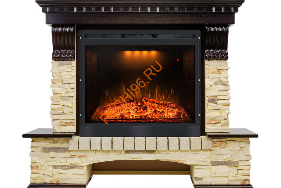 Электрический камин Royal Flame Pierre Luxe Темный дуб/Сланец с очагом Emerald 28