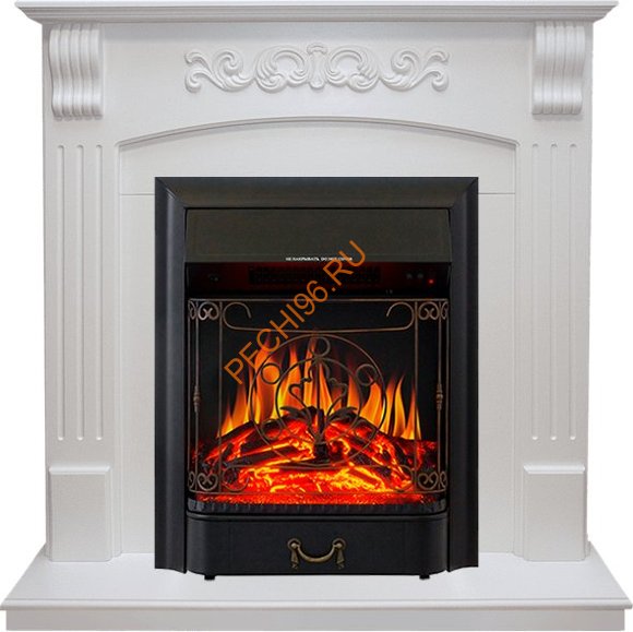 Электрокамин Royal Flame Sorrento угловой белый дуб с очагом Majestic FX