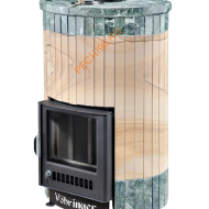 Печь банная Ферингер Уют 25 ПФ Окаменевшее дерево перенесенный рисунок+Змеевик