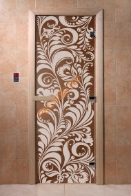Дверь стеклянная DoorWood «Хохлома бронза», 2100х900 мм Дверь стеклянная DoorWood «Хохлома бронза», 2100х900 мм
