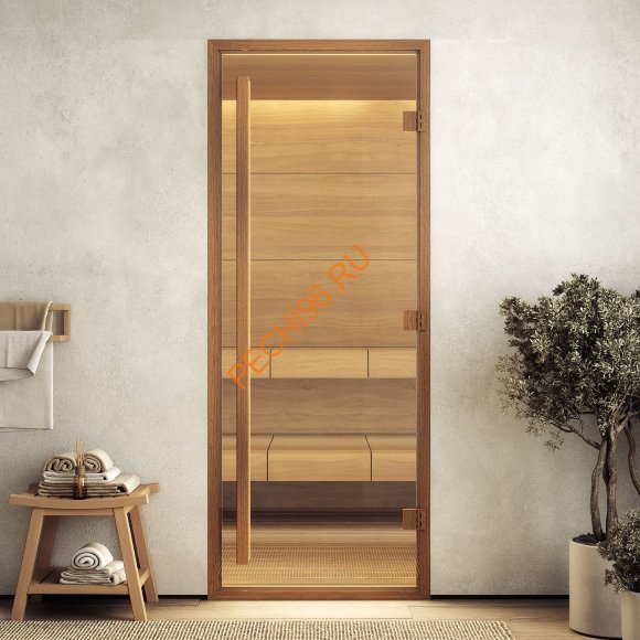 Дверь стеклянная DoorWood Хамам АРТ Wood 6 прозрачная