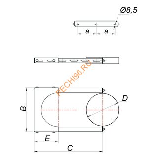Элемент крепления к стене ВУЛКАН VBR D115/210, черный