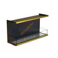 Биокамин фронтальный 1200х500х300 мм, стекло, рамка латунь Биокамин фронтальный 1200х500х300 мм, стекло, рамка латунь