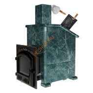 Печь банная Сибирь-премиум 40 (700х700), ТК 400мм, ЗК в облицовке Президент змеевик