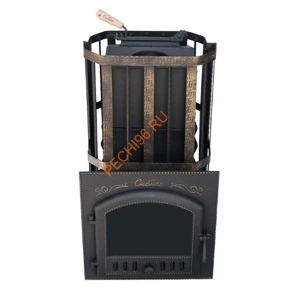 Печь банная Сибирь-премиум 25 (700х700), ТК 300 мм, ЗК, сетка