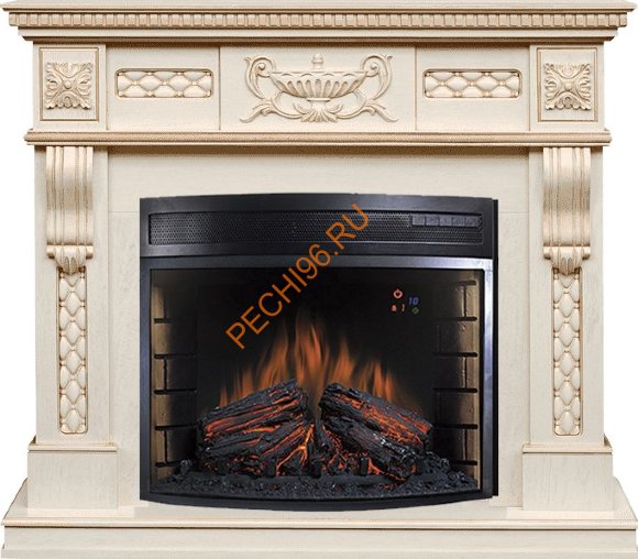 Электрокамин Royal Flame Corsica Слоновая кость с патиной с очагом Dioramic 28 LED FX