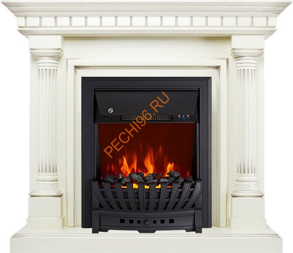 Электрокамин Royal Flame Dallas слоновая кость с патиной с очагом Aspen