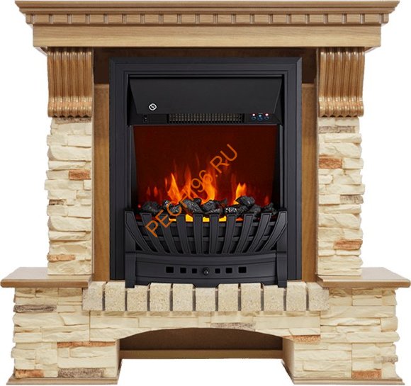Электрокамин Royal Flame Pierre Luxe дуб/сланец с очагом Aspen Электрокамин Royal Flame Pierre Luxe дуб/сланец с очагом Aspen