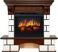 Электрокамин Royal Flame Pierre Luxe темный дуб/белый с очагом Vision 23 EF LED 3D FX Электрокамин Royal Flame Pierre Luxe темный дуб/белый с очагом Vision 23 EF LED 3D FX