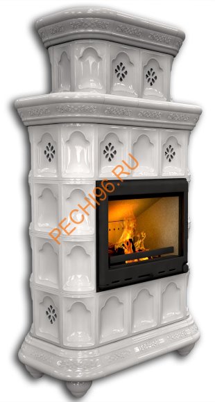 Печь-камин КимрПечь Истра пристенный двухъярусный Белый Печь-камин КимрПечь Истра пристенный двухъярусный Белый