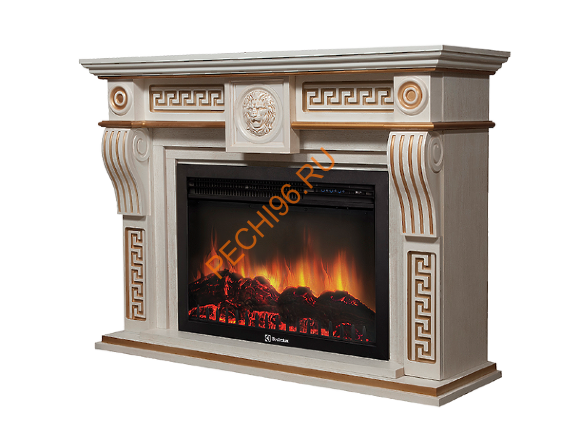 Электрокамин Electrolux EFP/P-3020LS с порталом Firelight Vittoriano 30, беленый дуб с патиной