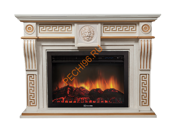 Электрокамин Electrolux EFP/P-3020LS с порталом Firelight Vittoriano 30, беленый дуб с патиной