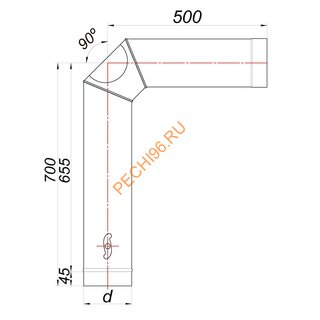 Элемент подключения ВУЛКАН VBR D115 мм, нерж 0.8, черный