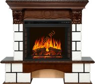 Электрокамин Royal Flame Pierre Luxe темный дуб/ белый с очагом Vision 23 EF LED FX Электрокамин Royal Flame Pierre Luxe темный дуб/ белый с очагом Vision 23 EF LED FX