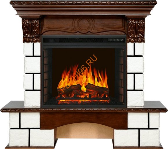 Электрокамин Royal Flame Pierre Luxe темный дуб/ белый с очагом Vision 23 EF LED FX