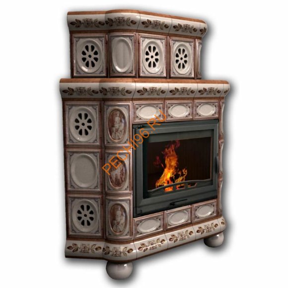 Печь-камин КимрПечь Медальон угловой двухъярусный Модерн Печь-камин КимрПечь Медальон угловой двухъярусный Модерн